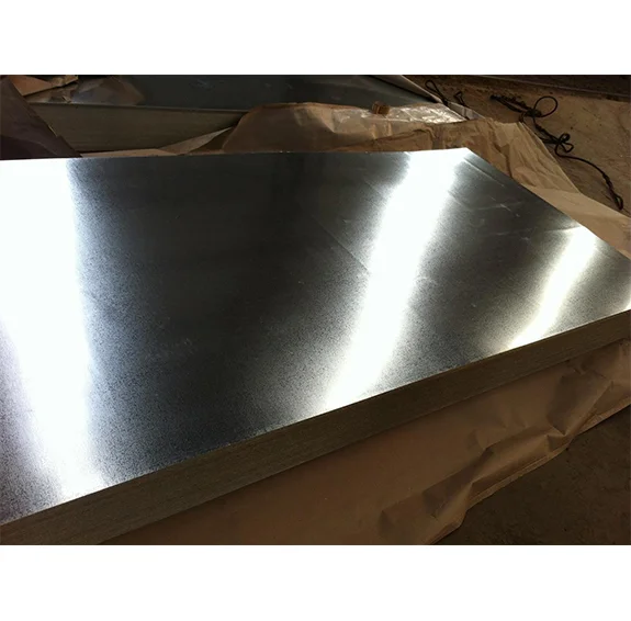 Stack of silver galvanized sheets